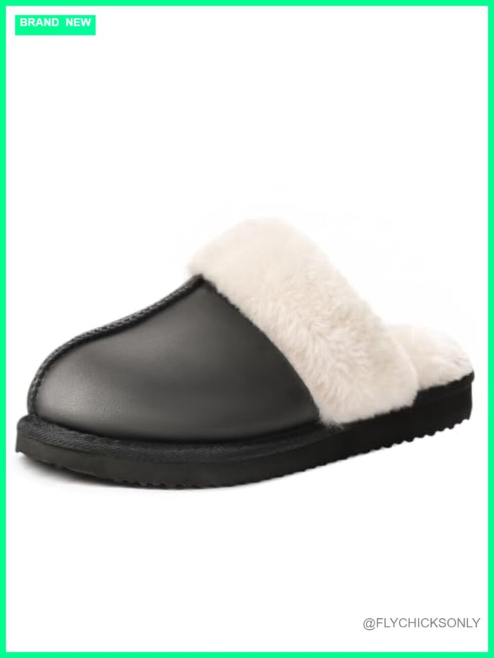 Faux Fur Memory Foam Slippers for Women Slip-On House Shoes